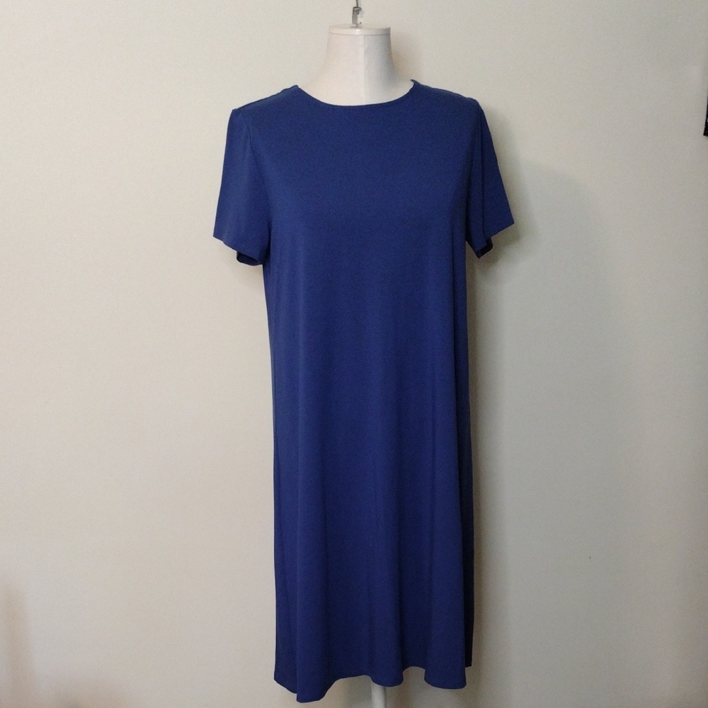 J. Jill Wearever Collection Perfect T-shirt Dress Royal Blue Size M NWT